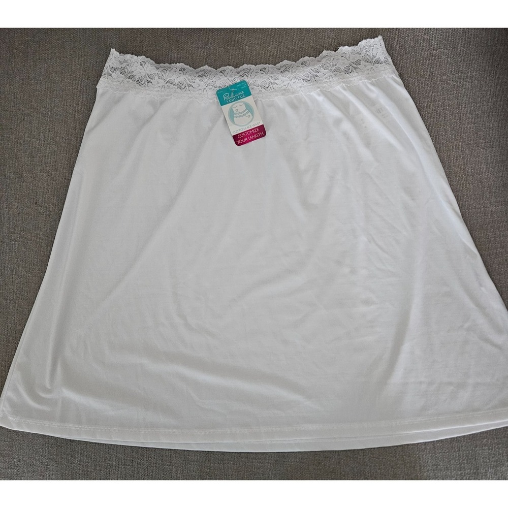 Vanity Fair Radiant Women's Medium Stretch Waist Lace Half Slip White #11073 NWT